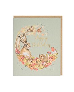 Wrendale Designs "Foraging Foray" Woodland Animal Birthday Card